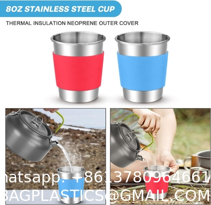 Stainless Steel Camping Outdoor Cookware Mess Kit Set, Folding Cookset Camping Teapot and Pans Set Equipment