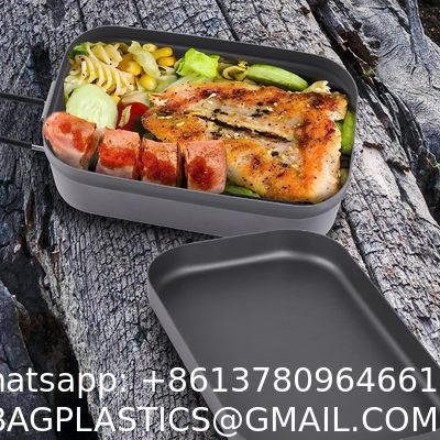 Mess Tin Camping Bento Box ornaments Camping Cookware Kit Lunch Container Steaming Rack Set with Storage Bag Picnic