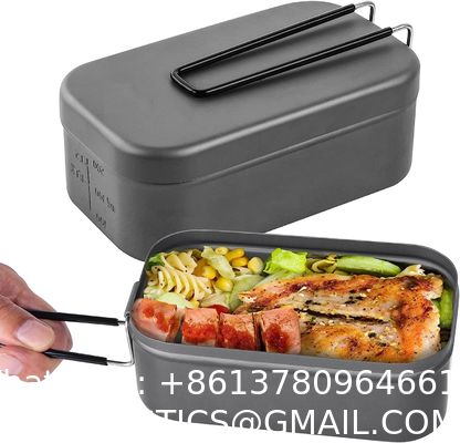 Mess Tin Camping Bento Box ornaments Camping Cookware Kit Lunch Container Steaming Rack Set with Storage Bag Picnic