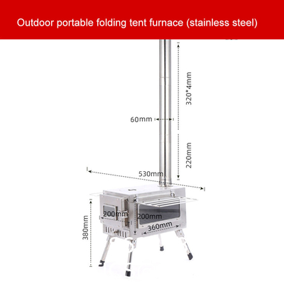 Titanium Tent Wood Stove Oven Folding Portable Log Winter Camping Foldable Ultra Light Hiking Cooking Bbq Chimney