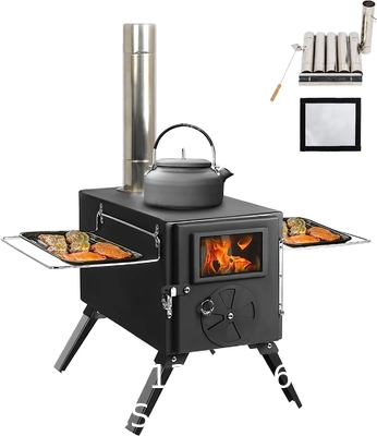 Titanium Tent Wood Stove Oven Folding Portable Log Winter Camping Foldable Ultra Light Hiking Cooking Bbq Chimney