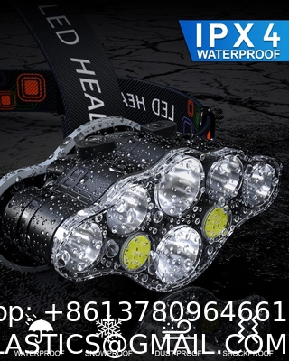 Rechargeable Headlamp, 8 LED 18000 Lumen Bright Headlamp with Red Light, IPX4 Waterproof USB Headlight, Head Lamp