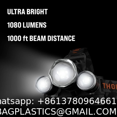 Rechargeable Headlamp, 8 LED 18000 Lumen Bright Headlamp with Red Light, IPX4 Waterproof USB Headlight, Head Lamp