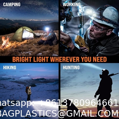 Rechargeable Headlamp, 8 LED 18000 Lumen Bright Headlamp with Red Light, IPX4 Waterproof USB Headlight, Head Lamp