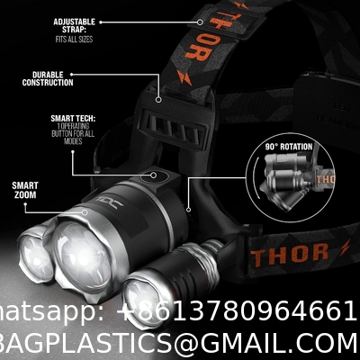 Rechargeable Headlamp, 8 LED 18000 Lumen Bright Headlamp with Red Light, IPX4 Waterproof USB Headlight, Head Lamp
