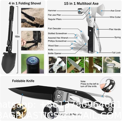 Emergency Survival Kit, First Aid Kit Professional Survival Gear Tool with IFAK Molle System Compatible Bag, Gift