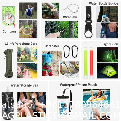 Emergency Survival Kit, First Aid Kit Professional Survival Gear Tool with IFAK Molle System Compatible Bag, Gift