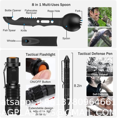 Emergency Survival Kit, First Aid Kit Professional Survival Gear Tool with IFAK Molle System Compatible Bag, Gift