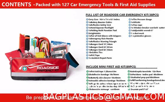 Roadside Survival Kit, First Aid Kit, Emergency Car Kit, Safety Tool Kit, Car Kit, Vehicle Safety Tool Auto