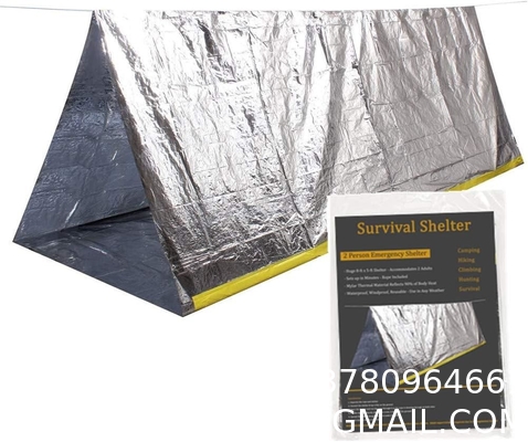 Emergency Tent, 2 Person Tube Tent Survival Shelter Paracord, Stakes, Whistle Ultralight Survival Tent Emergency