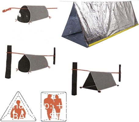 Emergency Tent, 2 Person Tube Tent Survival Shelter Paracord, Stakes, Whistle Ultralight Survival Tent Emergency