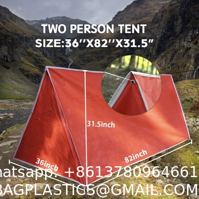 Emergency Tent, 2 Person Tube Tent Survival Shelter Paracord, Stakes, Whistle Ultralight Survival Tent Emergency