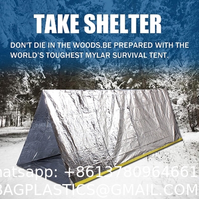 Emergency Tent, 2 Person Tube Tent Survival Shelter Paracord, Stakes, Whistle Ultralight Survival Tent Emergency