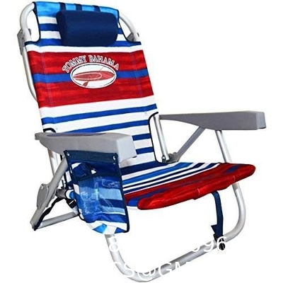 Lawn Beach Chair, Portable Aluminum Dual-Purpose 5-Position Adjustable Durable Folding Beach Chair