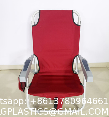 Lawn Beach Chair, Portable Aluminum Dual-Purpose 5-Position Adjustable Durable Folding Beach Chair