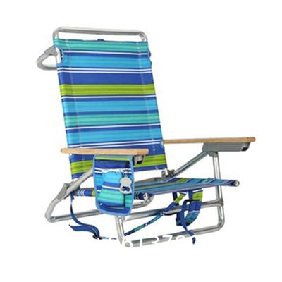 Lawn Beach Chair, Portable Aluminum Dual-Purpose 5-Position Adjustable Durable Folding Beach Chair