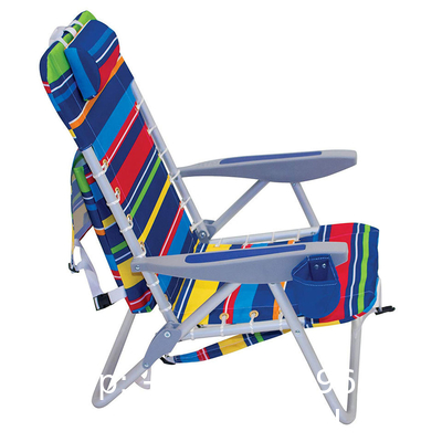 Lawn Beach Chair, Portable Aluminum Dual-Purpose 5-Position Adjustable Durable Folding Beach Chair