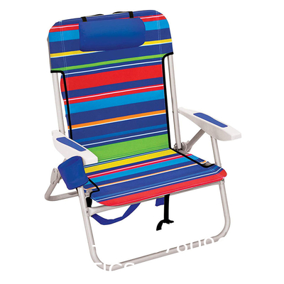 Lawn Beach Chair, Portable Aluminum Dual-Purpose 5-Position Adjustable Durable Folding Beach Chair
