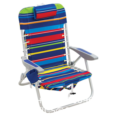 Lawn Beach Chair, Portable Aluminum Dual-Purpose 5-Position Adjustable Durable Folding Beach Chair