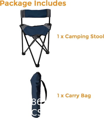 Portable Triangle Camping Fishing Chair, Tripod Stool With Backrest Fishing Camping Chair With Carry Strap