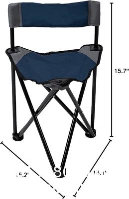 Portable Triangle Camping Fishing Chair, Tripod Stool With Backrest Fishing Camping Chair With Carry Strap