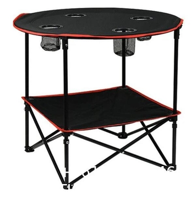 Folding Chair Table Camping Set, Table with 4 Cup Holders, Collapsible Canvas Portable Tables Folding BBQ Outdoor