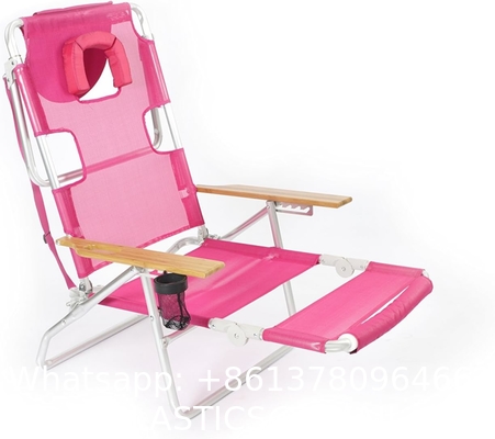 Portable Adjustable Folding Beach Chairs Outdoor Lawn Lounge Reclining Chair Recliners Pillows for Patio,Poolside
