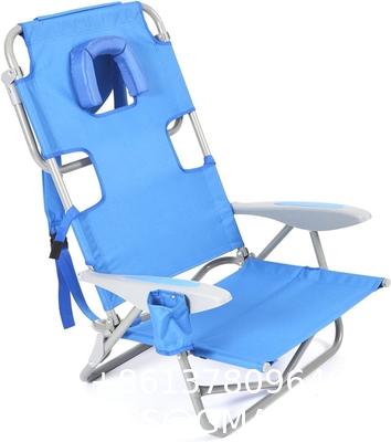 Portable Adjustable Folding Beach Chairs Outdoor Lawn Lounge Reclining Chair Recliners Pillows for Patio,Poolside