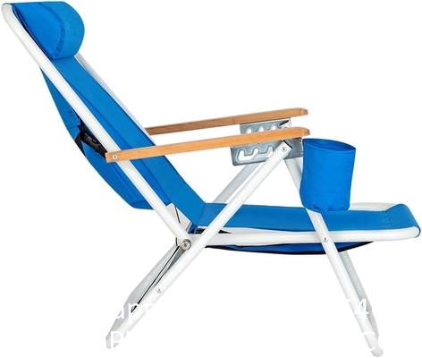 Portable Adjustable Folding Beach Chairs Outdoor Lawn Lounge Reclining Chair Recliners Pillows for Patio,Poolside