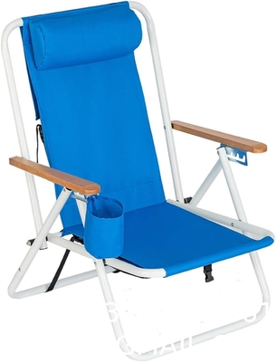 Portable Adjustable Folding Beach Chairs Outdoor Lawn Lounge Reclining Chair Recliners Pillows for Patio,Poolside