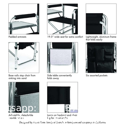 Custom Aluminum Folding Foldable Kids Director Chair Side Table Multifunctional Hiking Lightweight Backpacking