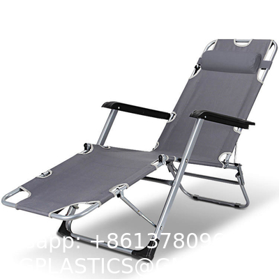 Patio Chaise Lounge Chair for Outdoor with Detachable Pocket and Pillow, Portable Sun Lounger Recliner for Beach
