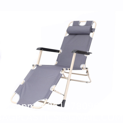 Patio Chaise Lounge Chair for Outdoor with Detachable Pocket and Pillow, Portable Sun Lounger Recliner for Beach