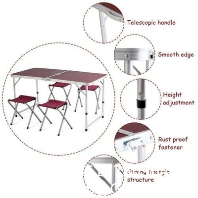 Multifunctional Frame Garden Dinning Folding Alu Camping Traveling Table Wholesale Factory Custom Logo Foldable