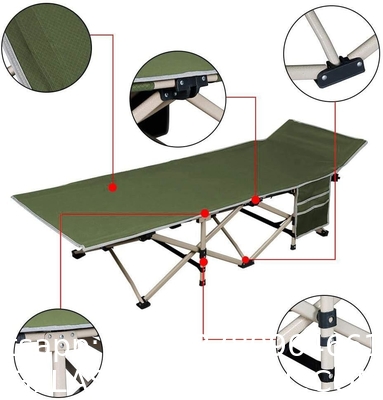 Folding Camping Cot, Portable Foldable Military Cot, Canvas Sleeping Bed, Outdoor Comfortable Lightweight Camp Bed