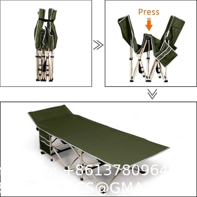 Folding Camping Cot, Portable Foldable Military Cot, Canvas Sleeping Bed, Outdoor Comfortable Lightweight Camp Bed