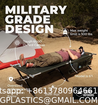 Folding Camping Cot, Portable Foldable Military Cot, Canvas Sleeping Bed, Outdoor Comfortable Lightweight Camp Bed