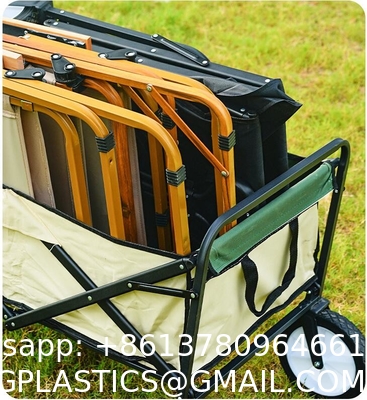 Custom Wholesale Outdoor Push Pull Collapsible Easy To Carry Camping Folding Wagon With Big Wheels