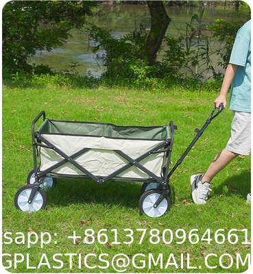 Custom Wholesale Outdoor Push Pull Collapsible Easy To Carry Camping Folding Wagon With Big Wheels