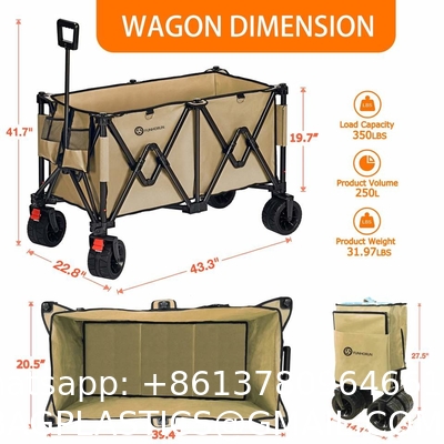 Folding Garden Cart’S Telescoping Adjustable Handle Locks And Extends Allows Effortless Transport