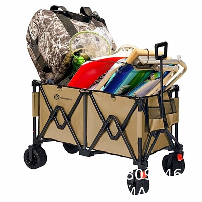 Folding Garden Cart’S Telescoping Adjustable Handle Locks And Extends Allows Effortless Transport
