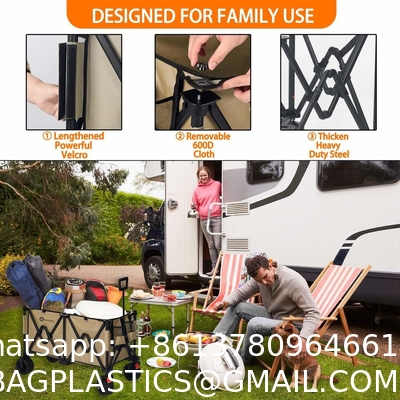 Folding Garden Cart’S Telescoping Adjustable Handle Locks And Extends Allows Effortless Transport