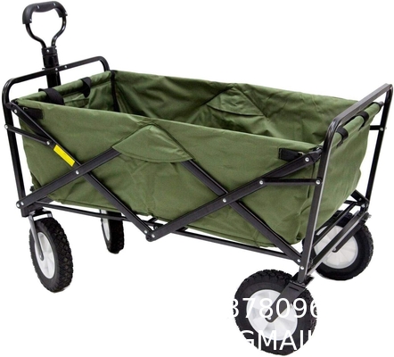 Folding Garden Cart’S Telescoping Adjustable Handle Locks And Extends Allows Effortless Transport