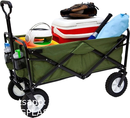 Folding Garden Cart’S Telescoping Adjustable Handle Locks And Extends Allows Effortless Transport