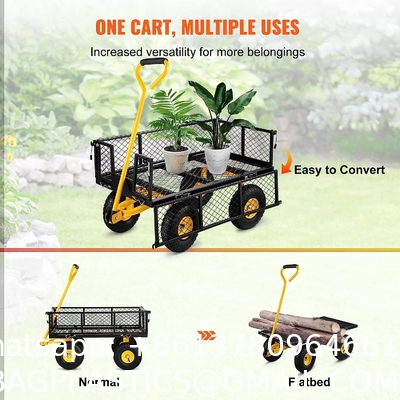 Outdoor Garden Heavy Duty Utility Portable Large Capacity Camping Collapsible Wagon Cart With All-Terrain Wheels