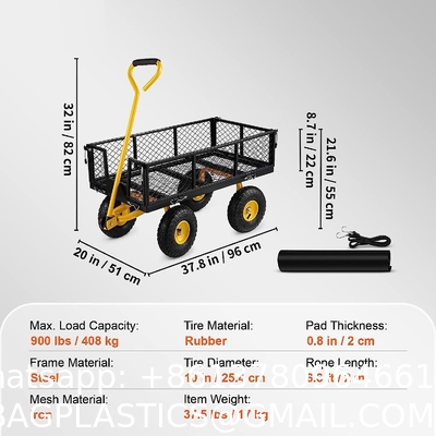 Outdoor Garden Heavy Duty Utility Portable Large Capacity Camping Collapsible Wagon Cart With All-Terrain Wheels