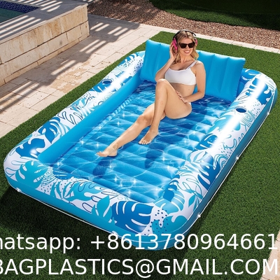Inflatable Tanning Pool Lounger Float, Sun Tan Tub Sunbathing Raft Floatie Toys Water Filled Tanning Bed Mat
