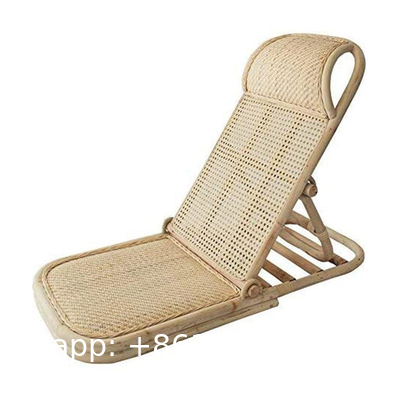 Wholesale Oem Outdoor Picnic Folding Adjustable Camping Lounger Boho Low Rattan Floor Beach Chair Portable