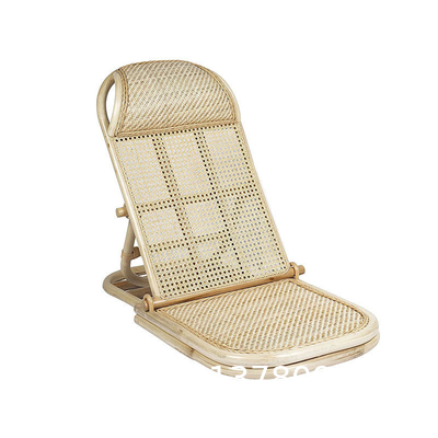 Wholesale Oem Outdoor Picnic Folding Adjustable Camping Lounger Boho Low Rattan Floor Beach Chair Portable