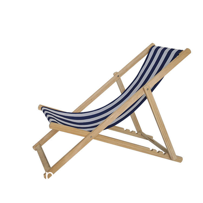 Beach Sling Chairs Set Outdoor Folding Portable Beach Chairs With Solid Wooden Frame Polyester Canvas Reclining